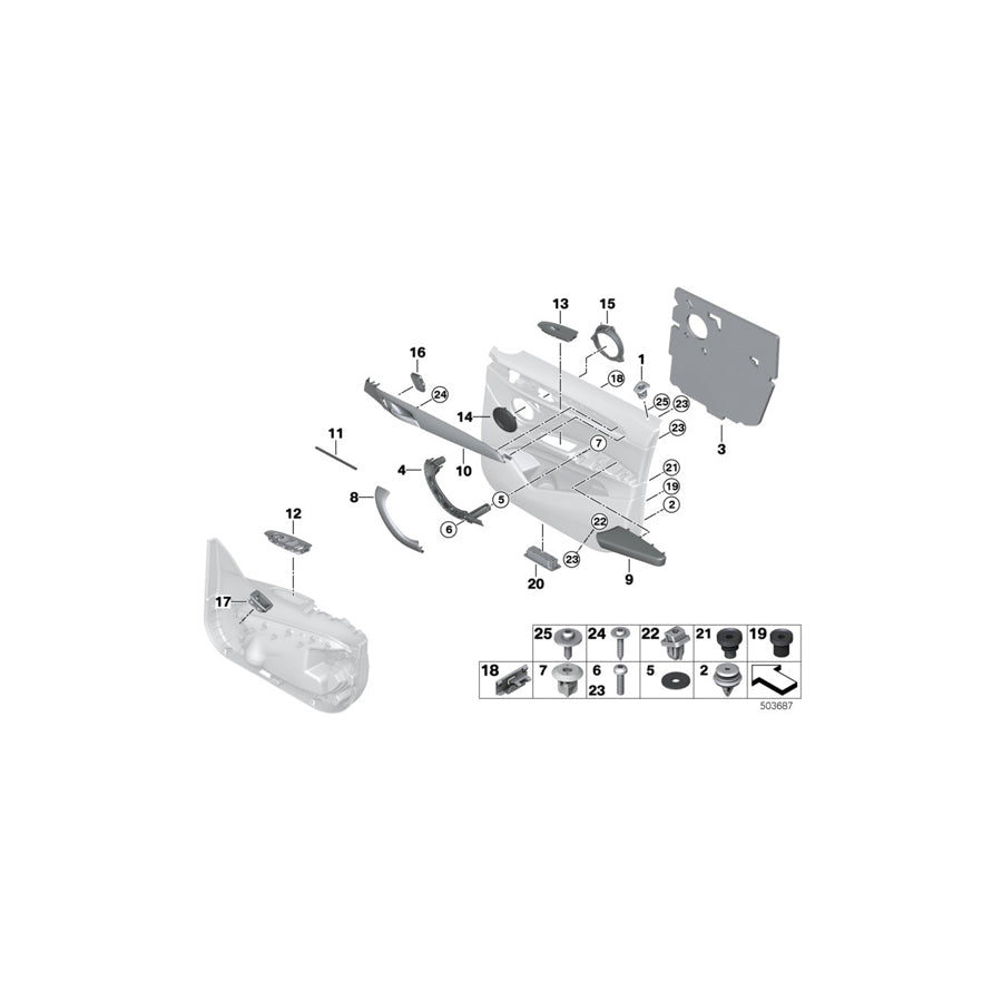 Genuine BMW 51417399624 F48 Decor Strip, Right LÄNGSSCHLIFF (Inc. X1 20dX, X1 20d & X1 20iX) | ML Performance US Car Parts