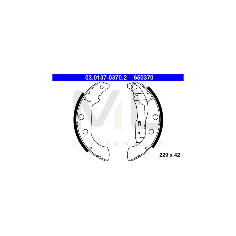 ATE 03.0137-0370.2 Brake Shoe Set with lever