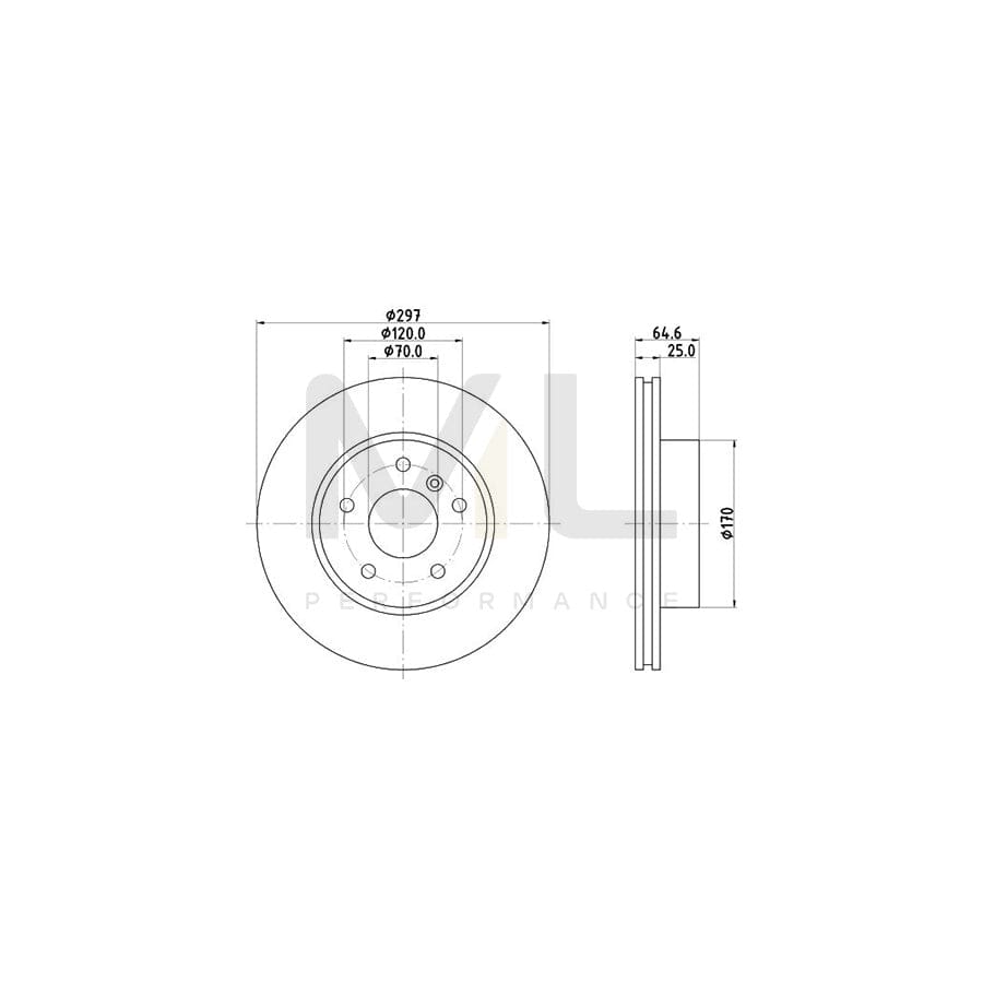 HELLA 8DD 355 106-271 Brake Disc for LAND ROVER Range Rover II (P38A) Externally Vented, without wheel hub, without wheel studs