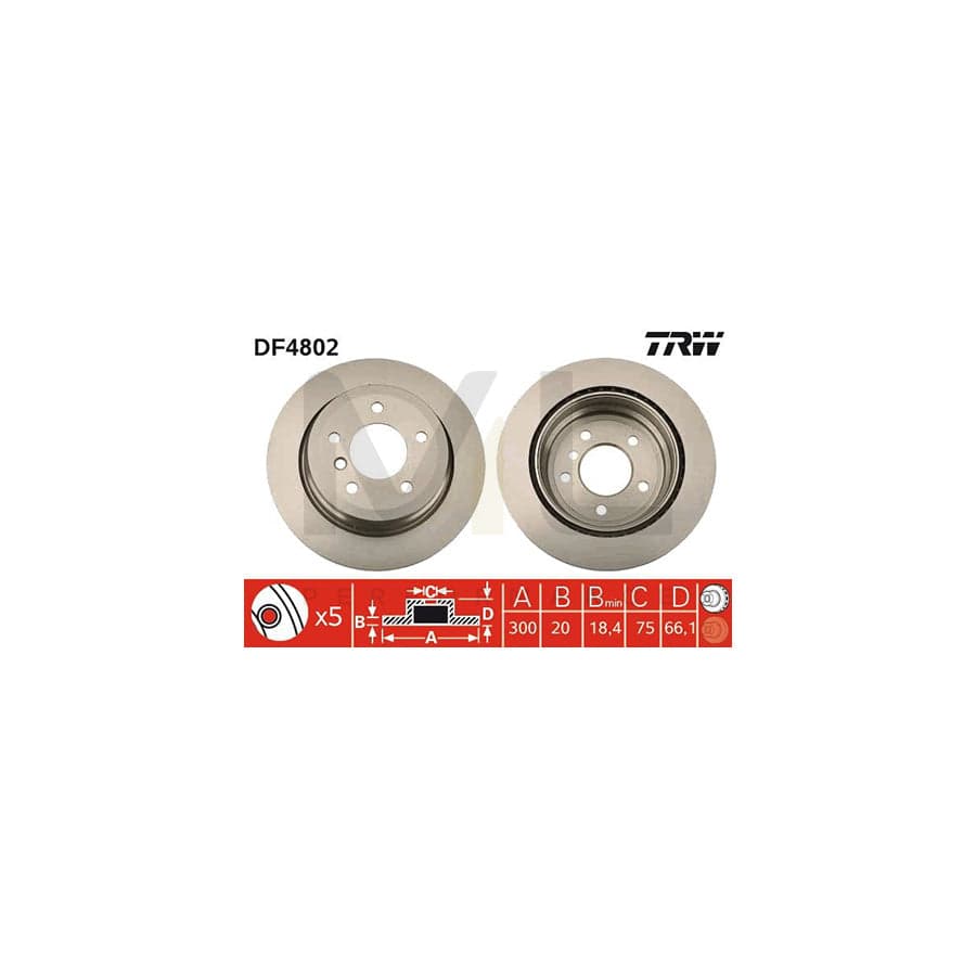TRW DF4802 Brake Disc Vented, High-carbon | ML Performance Car Parts