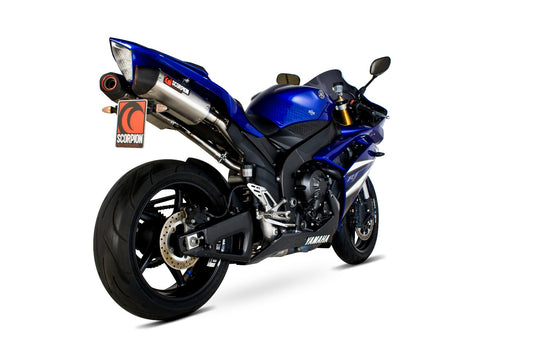 Scorpion RYA81SEO Yamaha YZF-R1 Serket Parallel Slip-On (Pair) - Brushed Stainless Steel Sleeve | ML Performance US US