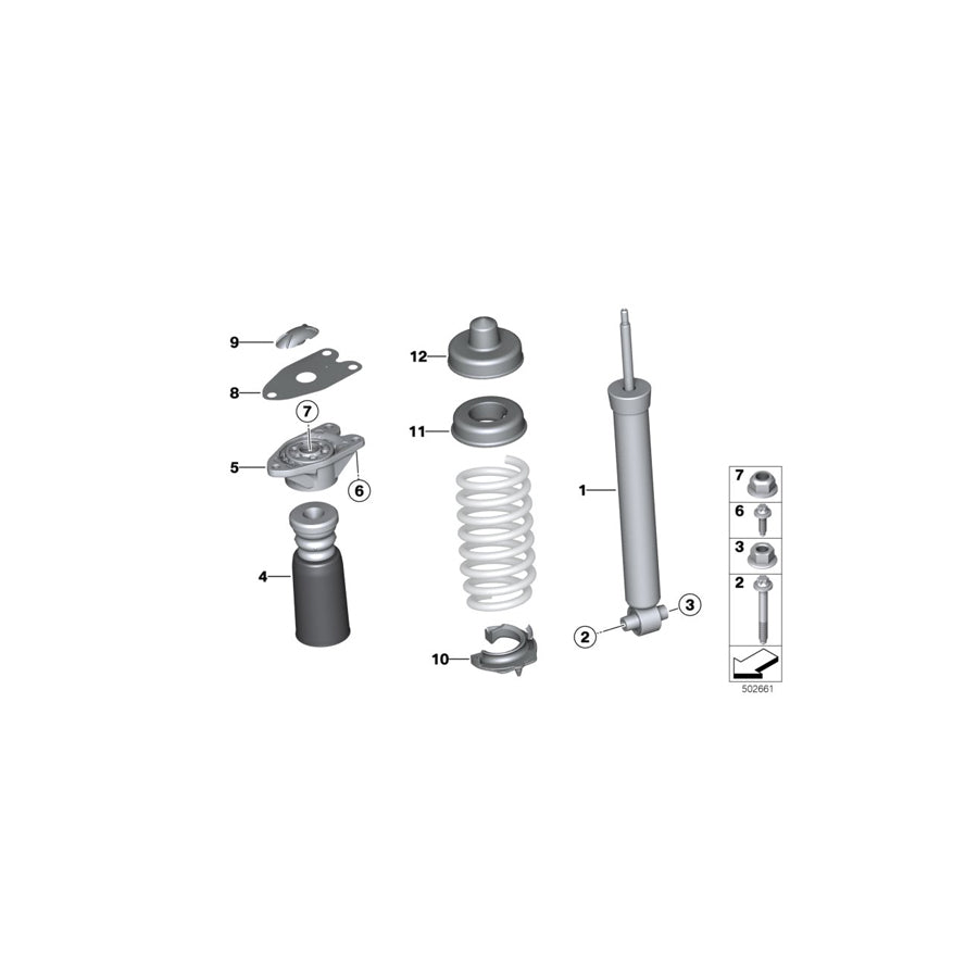 Genuine BMW 33526874380 F31 Shock Absorber, Rear (Inc. 328i, 316i & 318d) | ML Performance US Car Parts