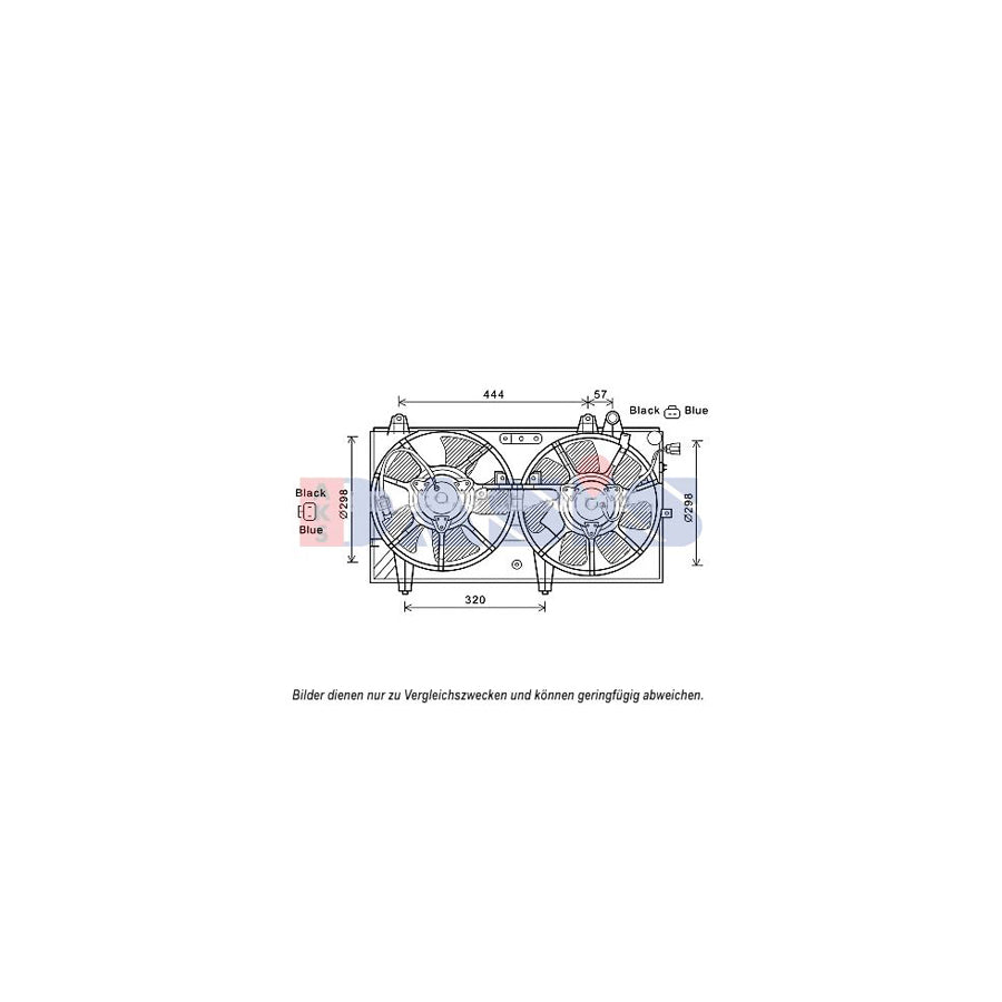 AKS Dasis 118043N Fan, Radiator for Mazda Rx-8 (Se, Fe)
