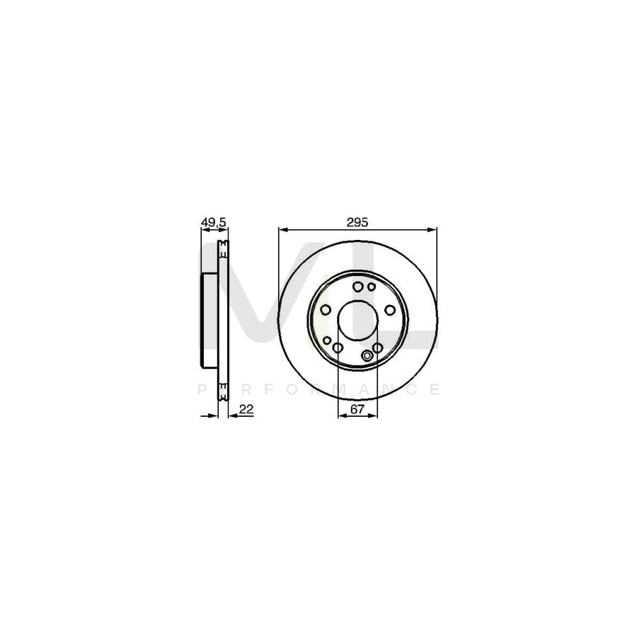BOSCH 0 986 478 525 Brake Disc Internally Vented, Vented, Oiled, with bolts/screws | ML Performance Car Parts