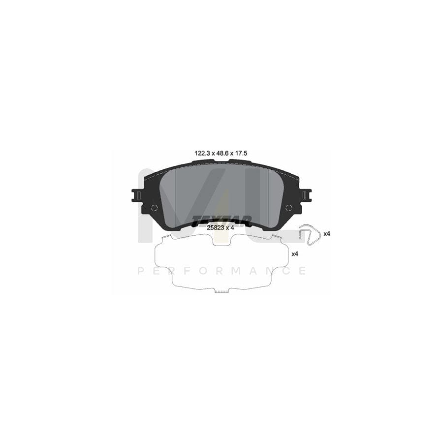 TEXTAR 2582301 Brake pad set for TOYOTA YARIS not prepared for wear indicator, with accessories | ML Performance Car Parts