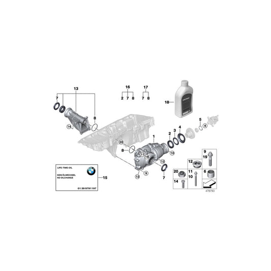 Genuine BMW 31507602071 E70 E72 At-Front Differential I=3,64 (Inc. X5 35dX & Hybrid X6) | ML Performance US