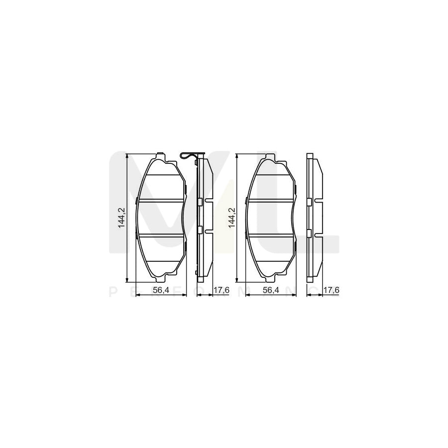 Bosch 0986495353 Brake Pad Set For Chevrolet Epica Saloon With Acoustic Wear Warning, With Anti-Squeak Plate BP1645 | ML Performance Car Parts