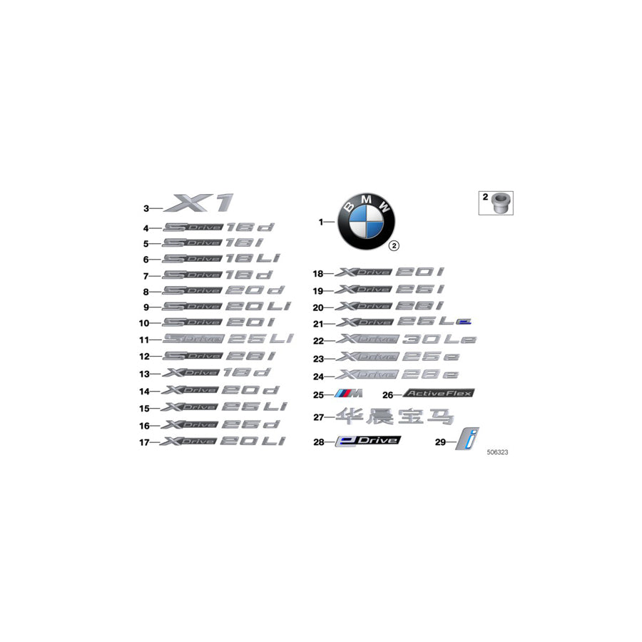 Genuine BMW 51147406663 F48 Label S DRIVE 18D (Inc. X1 18d) | ML Performance US Car Parts