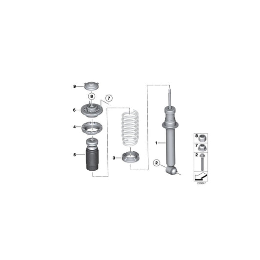 Genuine BMW 33526789606 F12 Spring Strut, Rear (Inc. 650iX 4.4, 640iX & 650iX 4.0) | ML Performance US Car Parts
