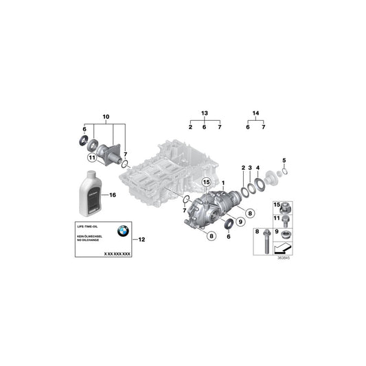 Genuine BMW 31507533973 E92 E91 E90 At-Front Differential I=41:13=3,15 (Inc. 320xd, 330xi & X1 20iX) | ML Performance US