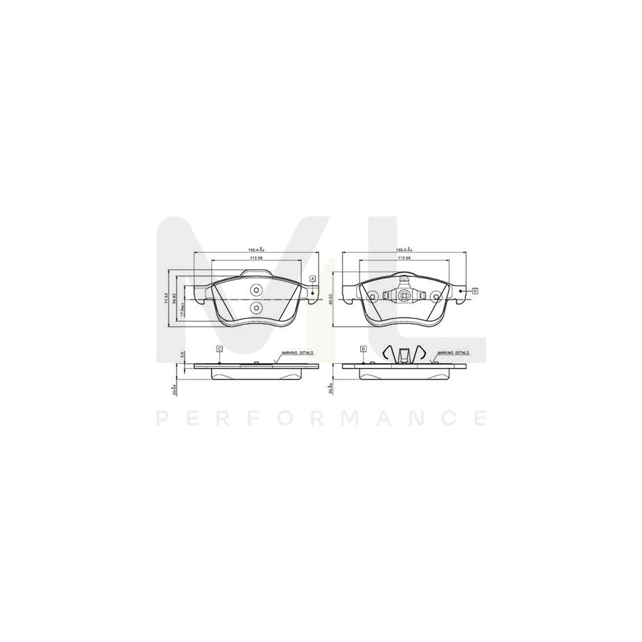 Bosch 0986Tb3133 Brake Pad Set  | ML Performance Car Parts
