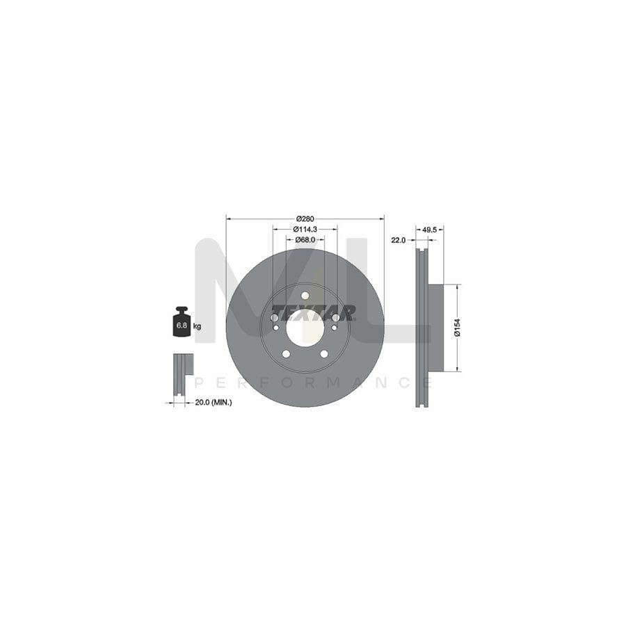 TEXTAR 92069900 Brake Disc Internally Vented, without wheel hub, without wheel studs | ML Performance Car Parts
