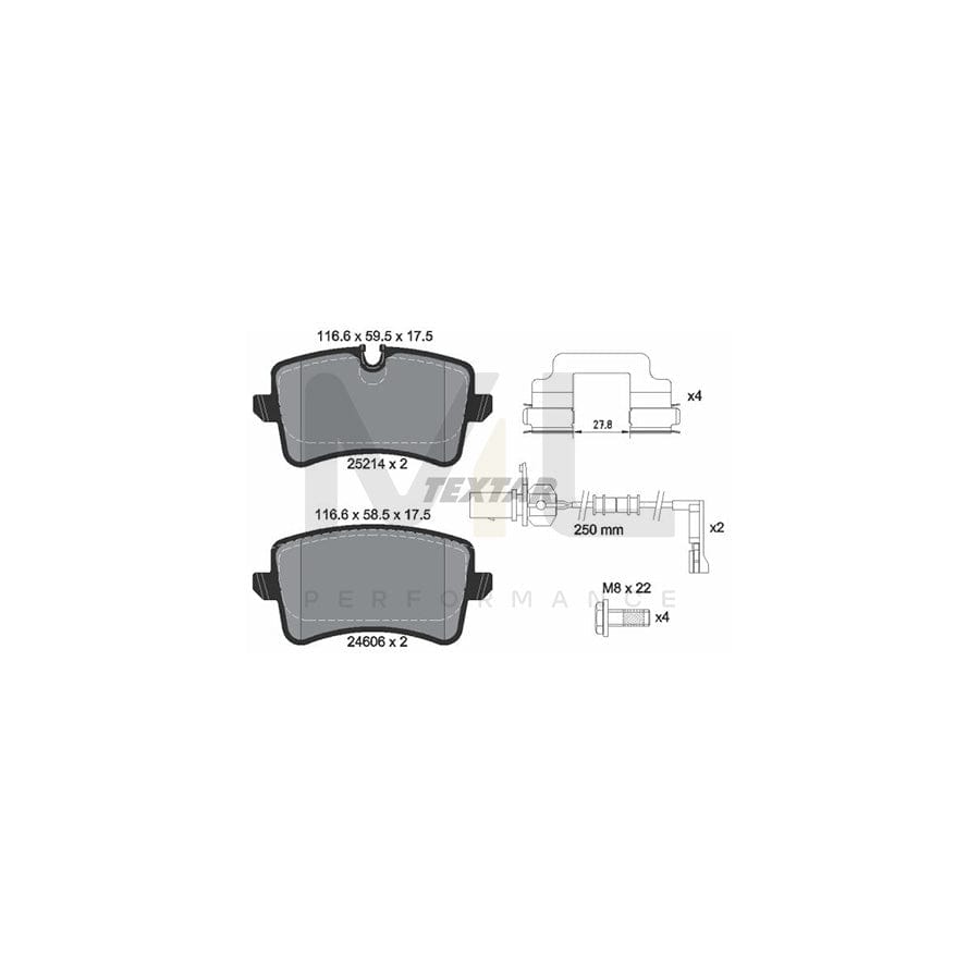 TEXTAR 2521404 Brake pad set for AUDI A8 D4 (4H2, 4H8, 4HC, 4HL) incl. wear warning contact | ML Performance Car Parts