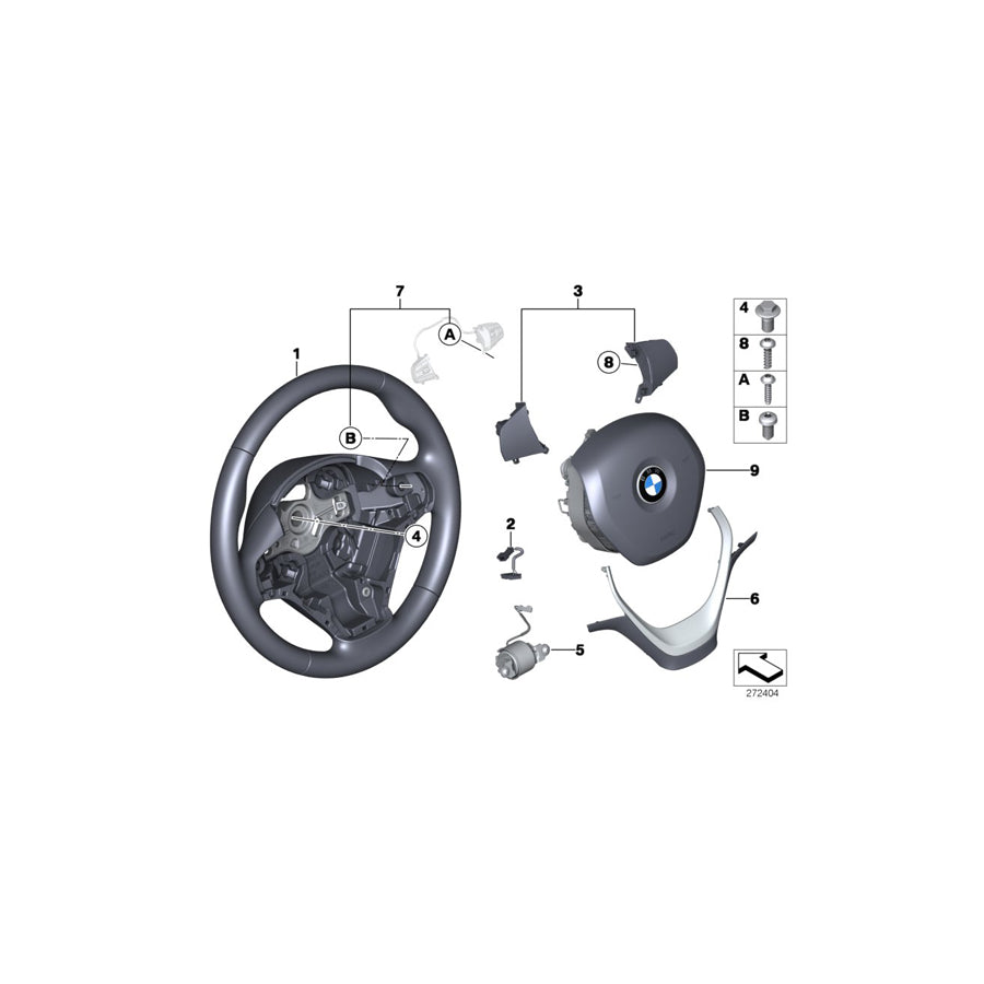 Genuine BMW 32306863346 F30 F31 Sport Steering Wheel, Leather SPORT LINE (Inc. 430i, 230iX & 428i) | ML Performance US