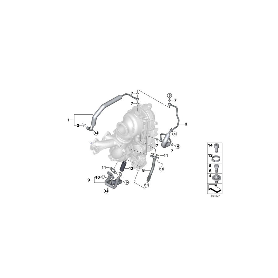 Genuine BMW 11428580007 F48 F39 Oil Line, Supply, High Compression (Inc. X1 25dX & X2 25dX) | ML Performance US Car Parts