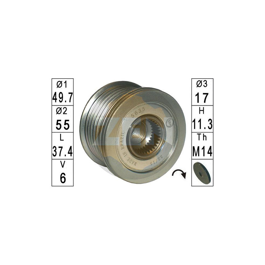 Era ZN5635 Alternator Freewheel Clutch