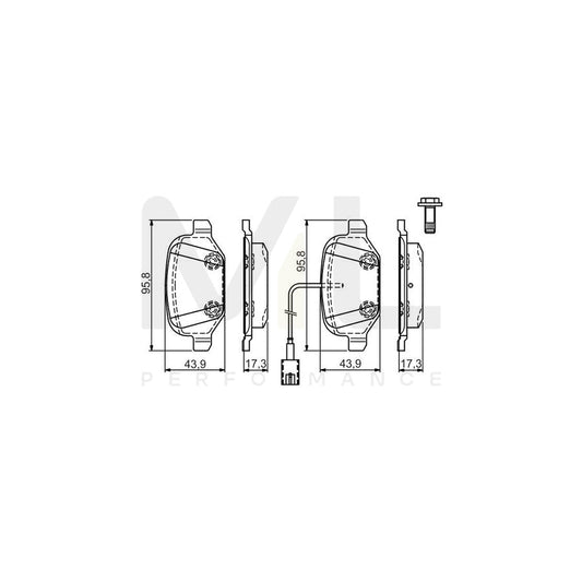 Bosch 0986Tb3162 Brake Pad Set Incl. Wear Warning Contact, With Integrated Wear Sensor, With Bolts  | ML Performance Car Parts