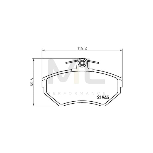 Hella 8DB 355 018-241 Brake Pad Set Not Prepared For Wear Indicator, With Brake Caliper Screws