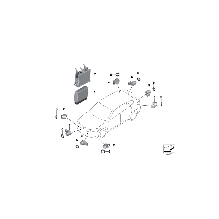 Genuine BMW 66206848089 F48 F39 Ultrasonic Sensor Sunset Orange WC1X (Inc. X1 18i, X2 18d & X2 20dX) | ML Performance US