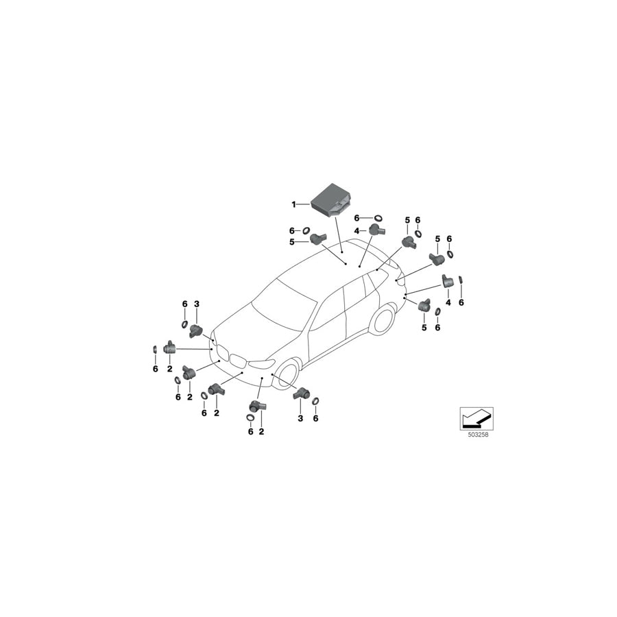 Genuine BMW 66206840241 G01 G02 Ultrasonic Sensor, Terra Brown WC1L (Inc. X4 M40iX, X3 30iX & X4 M40dX) | ML Performance US