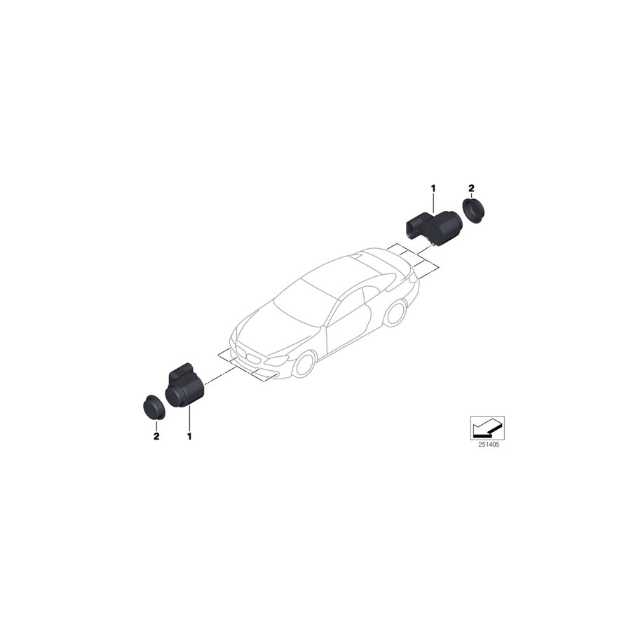 Genuine BMW 66206821958 F12 F06 F13 Ultrasonic Sensor, Sonic Speed Blue WC1A (Inc. 650i, Alpina B6 & 650iX 4.0) | ML Performance US