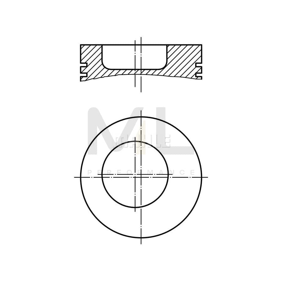 MAHLE ORIGINAL 004 45 11 Piston 97,5 mm, with piston ring carrier, without cooling duct | ML Performance Car Parts