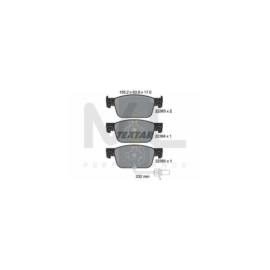 TEXTAR 2238301 Brake pad set incl. wear warning contact | ML Performance Car Parts