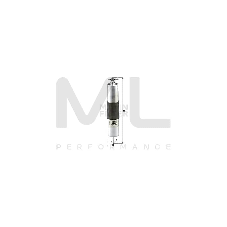 MANN-FILTER WK 533 Fuel filter In-Line Filter