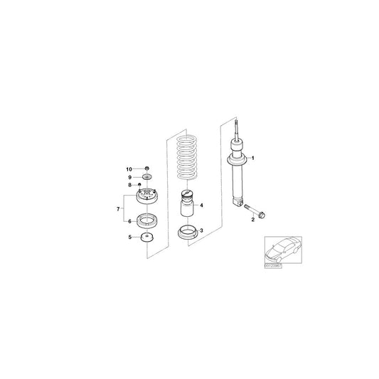 Genuine BMW 33526766995 E60 Spring Strut, Rear (Inc. 540i, 550i & 545i) | ML Performance US Car Parts