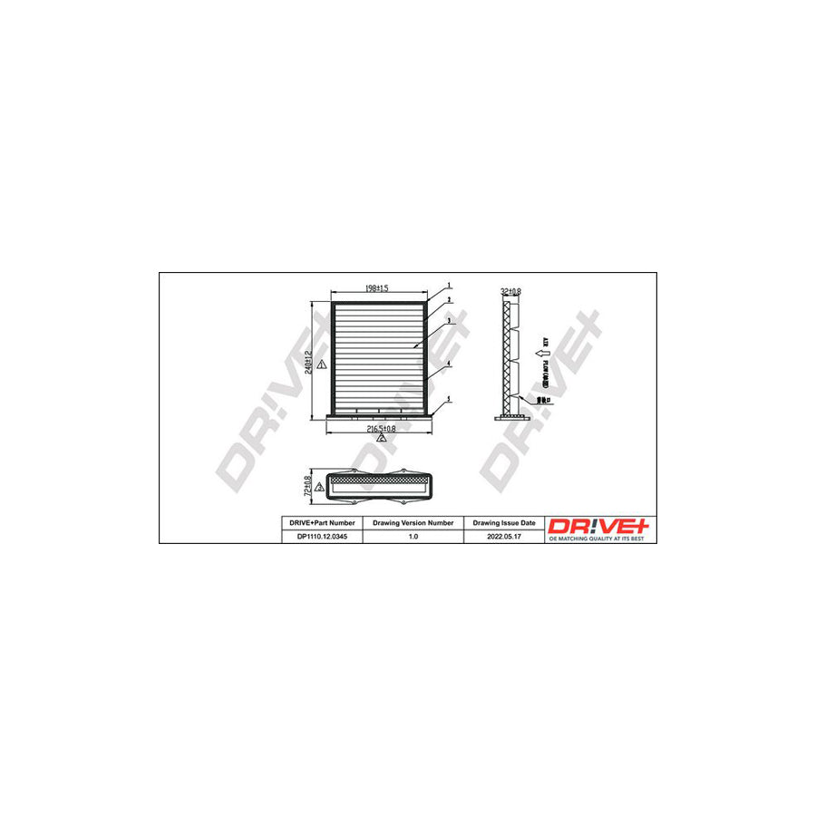 Dr!Ve+ DP1110.12.0345 Pollen Filter For Land Rover Freelander