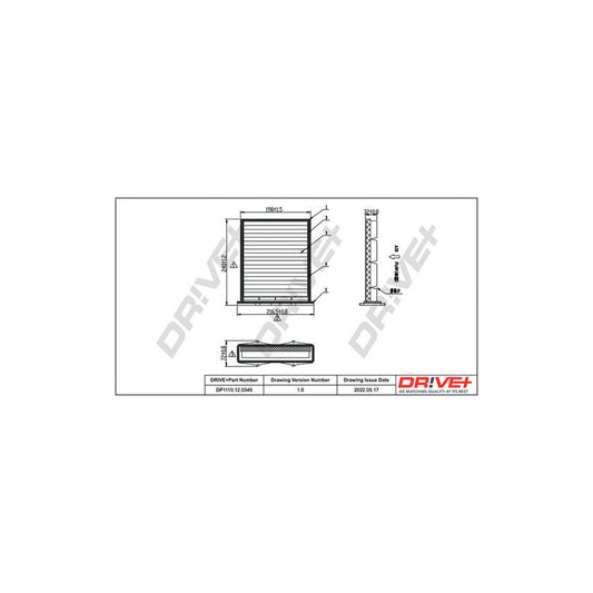 Dr!Ve+ DP1110.12.0345 Pollen Filter For Land Rover Freelander