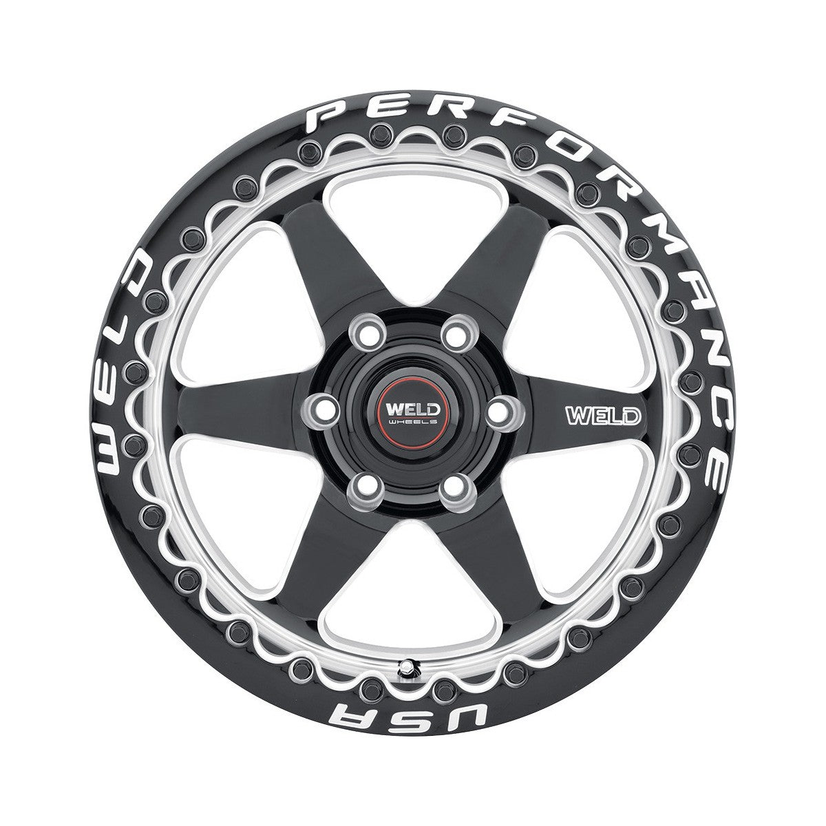 Weld S90979581P35 Ventura 6 Beadlock S909 Wheel 17x9.5 6x127 ET35 BS6.625 Gloss Black MIL - DIA