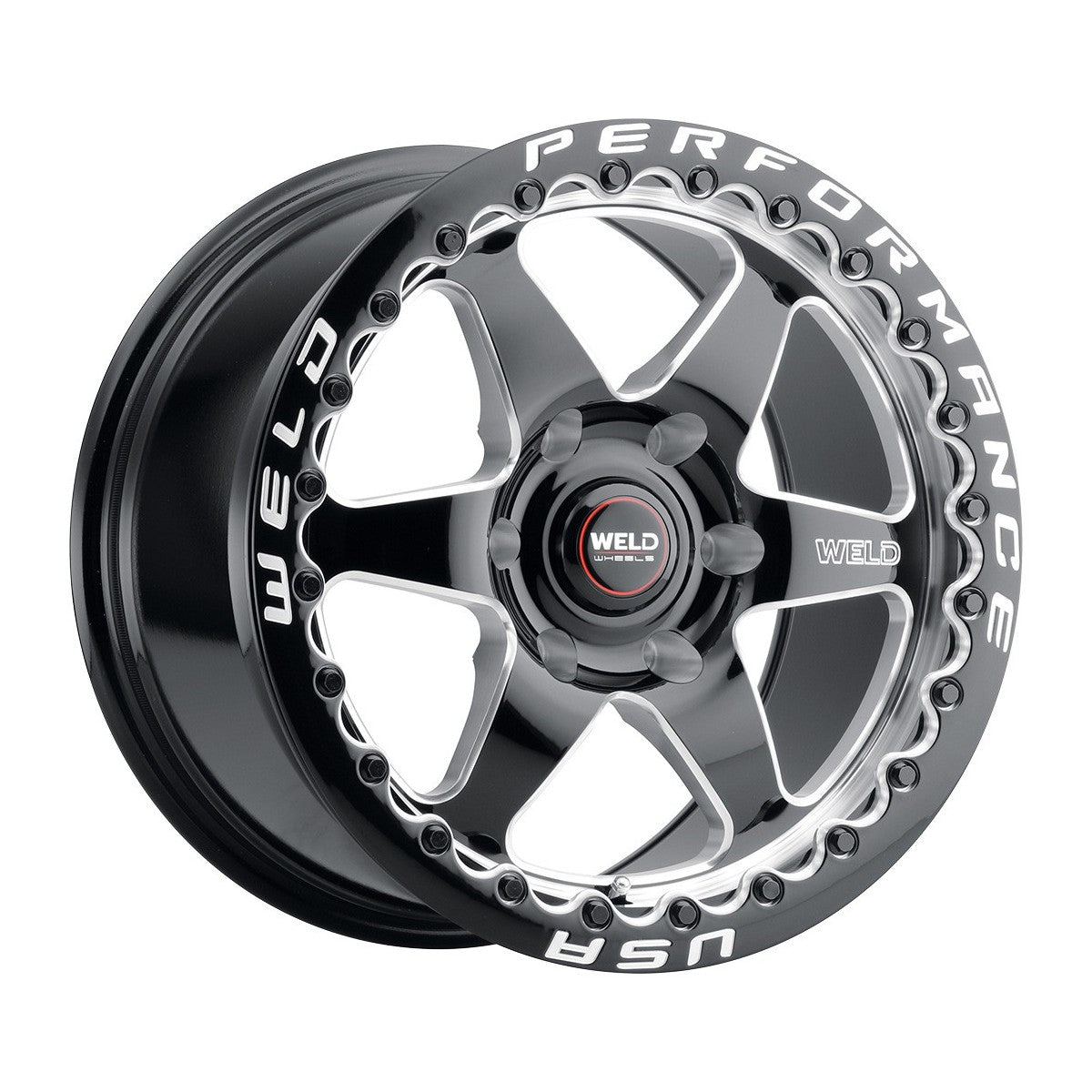 Weld S90979581P35 Ventura 6 Beadlock S909 Wheel 17x9.5 6x127 ET35 BS6.625 Gloss Black MIL - DIA