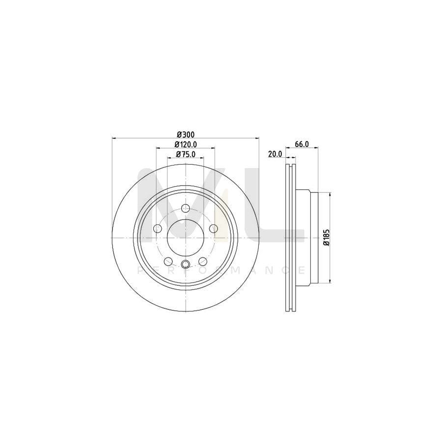 HELLA PRO 8DD 355 118-271 Brake Disc Internally Vented, Coated, without wheel hub, without wheel studs