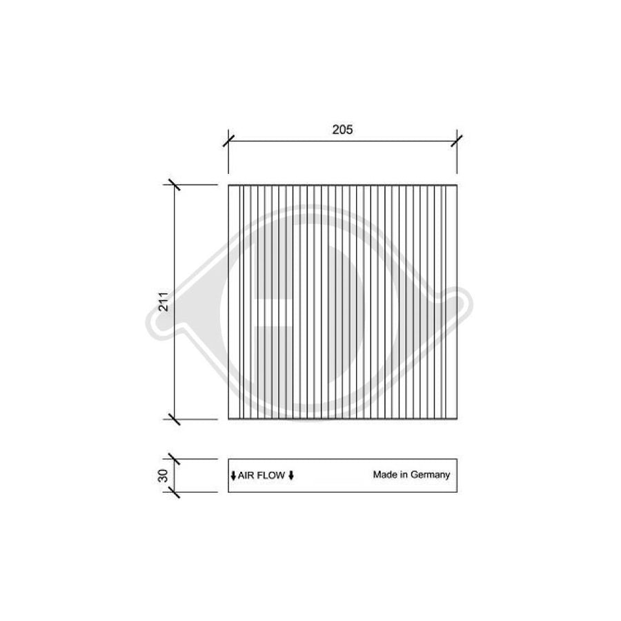 DIEDERICHS DCI0198 Pollen Filter For Honda Jazz Hatchback (Ge, Gg, Gp, Za)