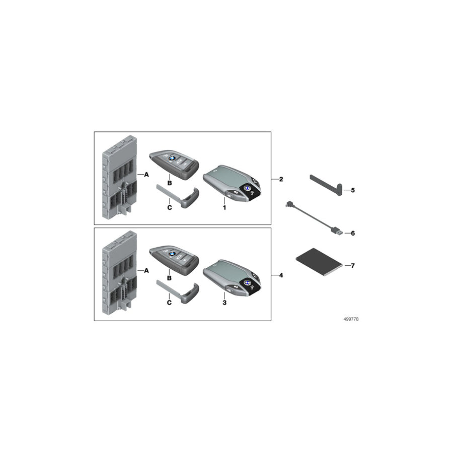 Genuine BMW 66129877476 G11 G12 Display Key US RCP (Inc. 750iX, 740i & M760iX) | ML Performance US