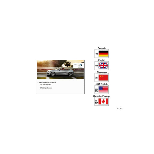 Genuine BMW 01402961407 F23 Quick Reference Guide F23 FRCA (Inc. 228iX, 230i & M235iX) | ML Performance US Car Parts