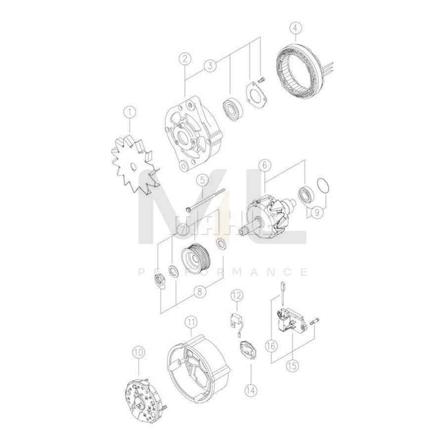 MAHLE ORIGINAL MG 568 Alternator 28V, 50A | ML Performance Car Parts