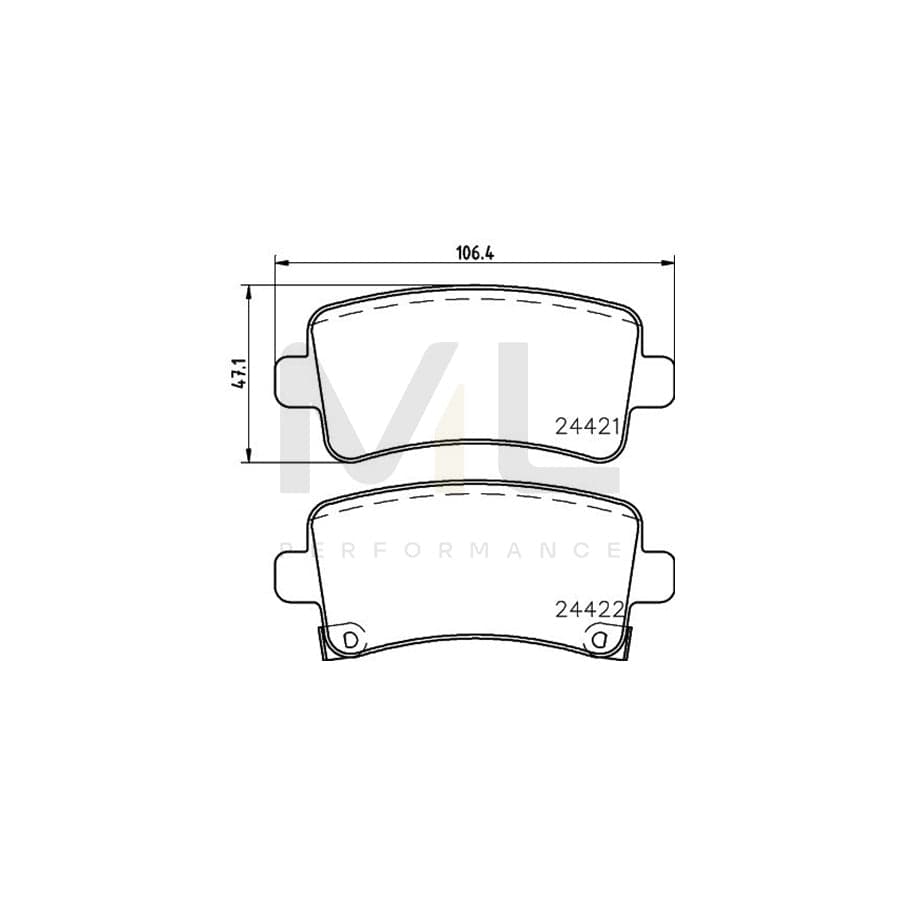 TEXTAR 2442103 Brake pad set with acoustic wear warning, with accessories | ML Performance Car Parts
