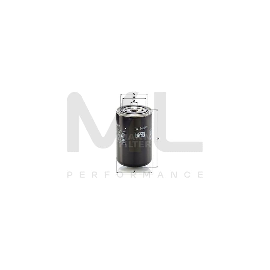 MANN-FILTER W 940/49 Oil Filter Spin-on Filter