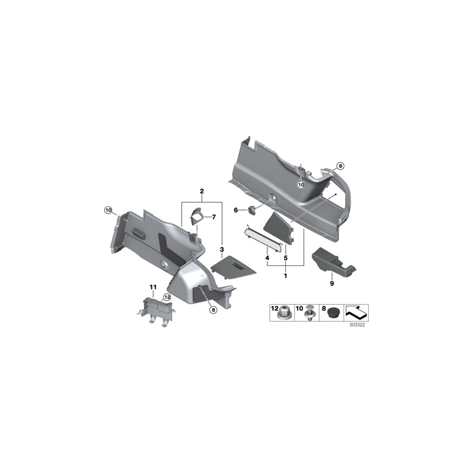 Genuine BMW 51477435269 F92 G15 Left Trunk Trim (Inc. M8, 840iX & 840dX) | ML Performance US Car Parts
