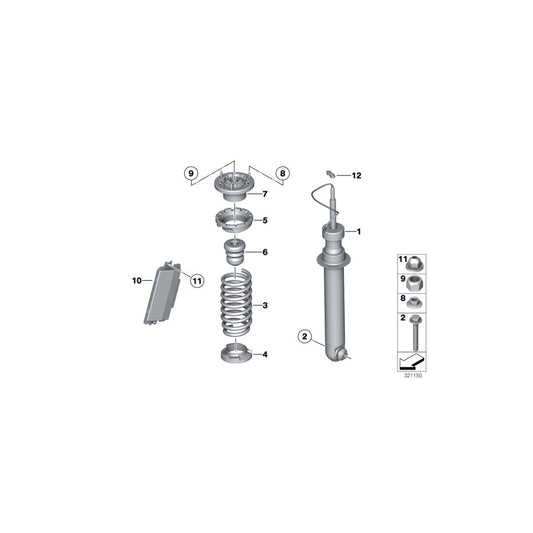 Genuine BMW 33522284847 F06 Spring Strut, Rear (Inc. M6) | ML Performance US Car Parts