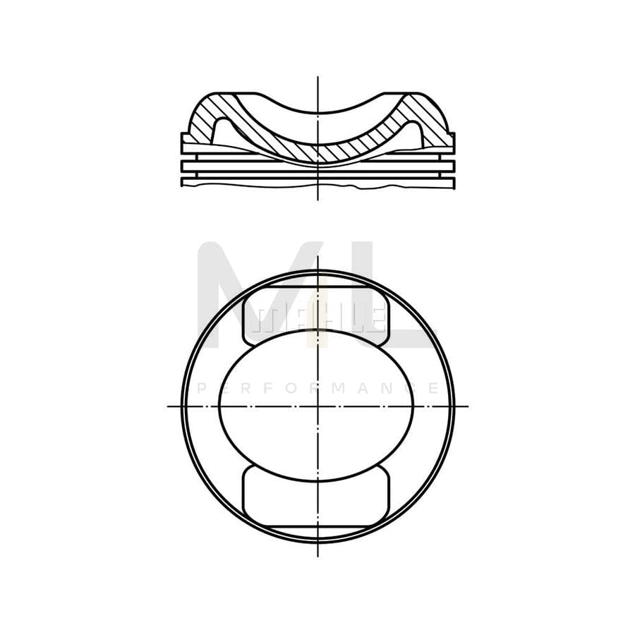 MAHLE ORIGINAL 061 27 00 Piston 127,0 mm, with piston rings, with piston ring carrier | ML Performance Car Parts