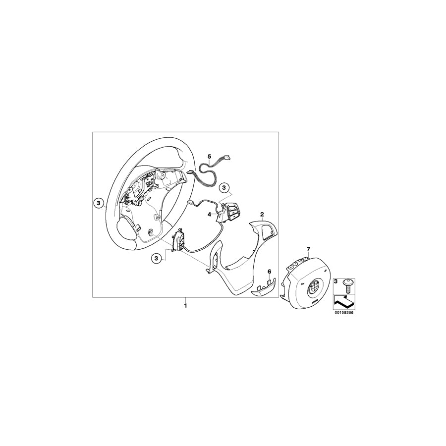 Genuine BMW 61316948772 E53 E83 Switch, Multifunct. Steering Wheel (Inc. X3 & X5) | ML Performance US Car Parts