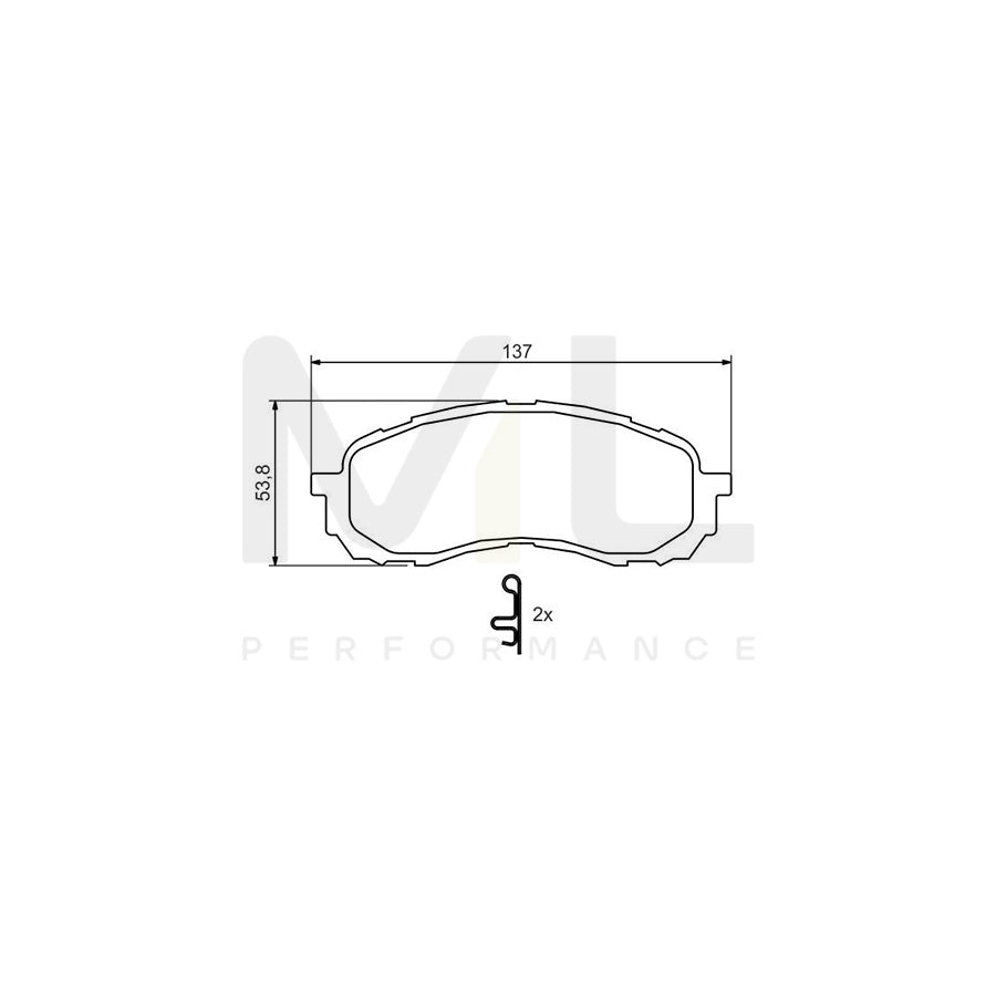 Bosch 0986494373 Brake Pad Set For Subaru Impreza With Mounting Manual BP1281 | ML Performance Car Parts