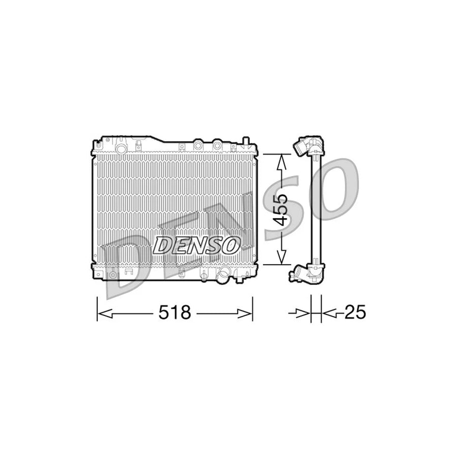 DENSO DRM40027 Engine Radiator for Honda CIVIC VII Hatchback (Eu, Ep, Ev)