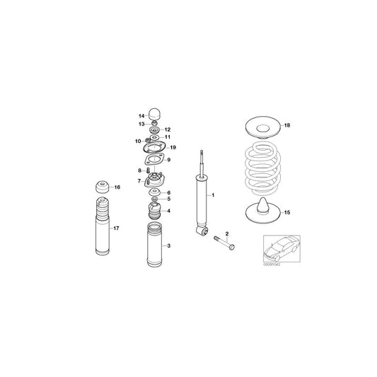 Genuine BMW 33522282100 E46 Shock Absorber, Rear (Inc. 330Cd, 320Ci & 323Ci) | ML Performance US Car Parts