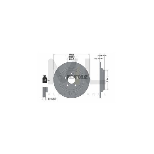 TEXTAR PRO 92292403 Brake Disc Solid, Coated, without wheel hub, without wheel studs | ML Performance Car Parts