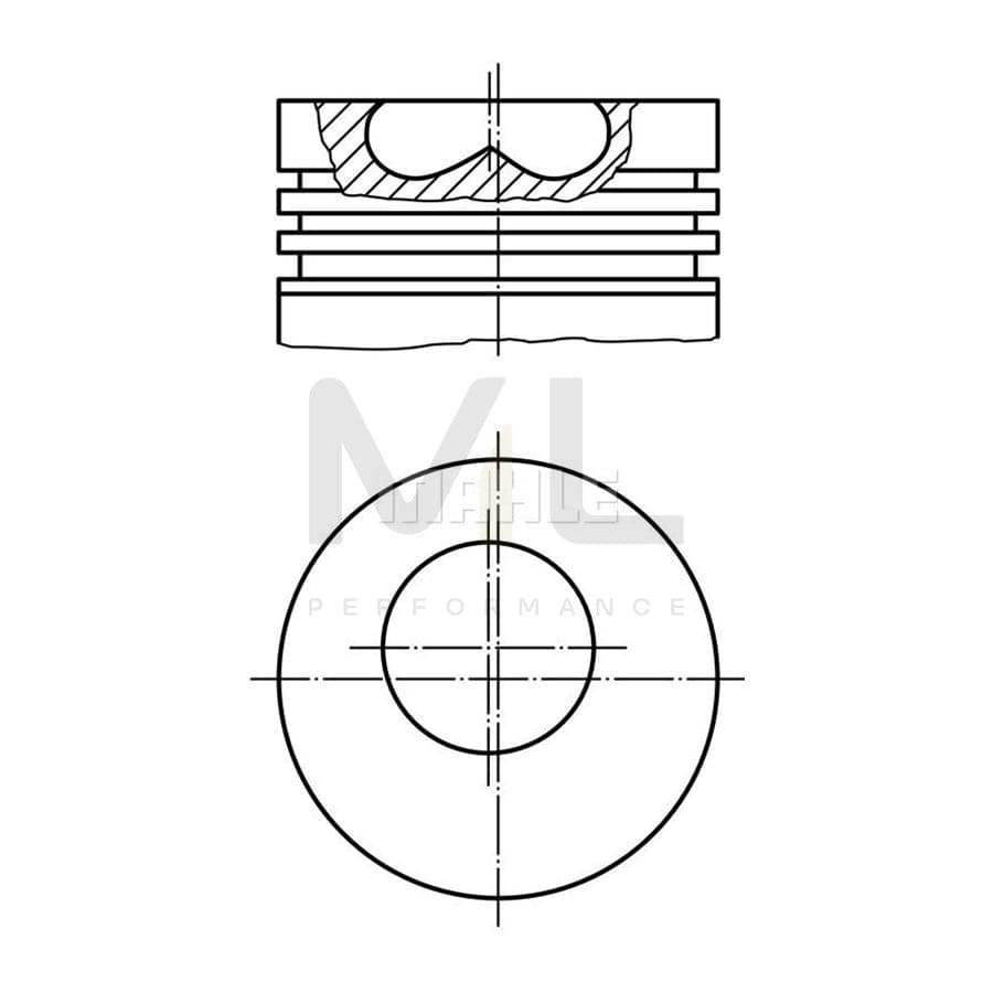 MAHLE ORIGINAL 008 94 01 Piston 93,4 mm, with piston ring carrier, without cooling duct | ML Performance Car Parts