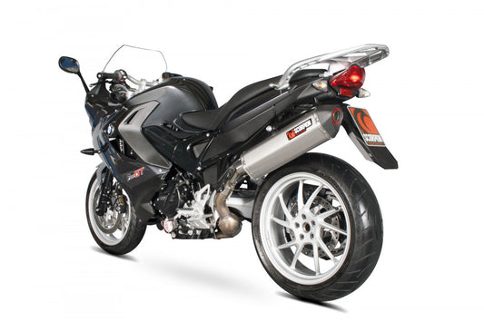 Scorpion RBM71SEO BMW Serket Parallel Slip-On - Brushed Stainless Steel Sleeve (F800 GT / F800 R) | ML Performance US US